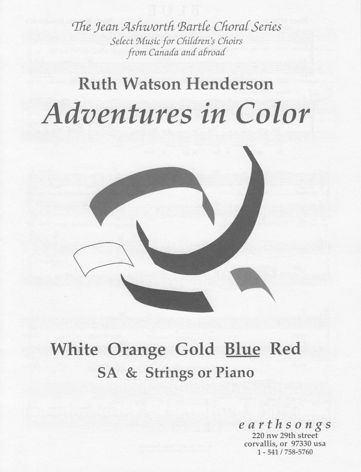 adventures in color: blue (sa) (pdf if ordered for entire choir)