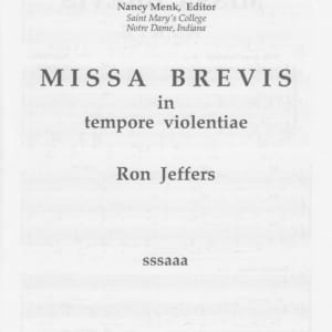 missa brevis:  kyrie (jeffers) (sssaaa)