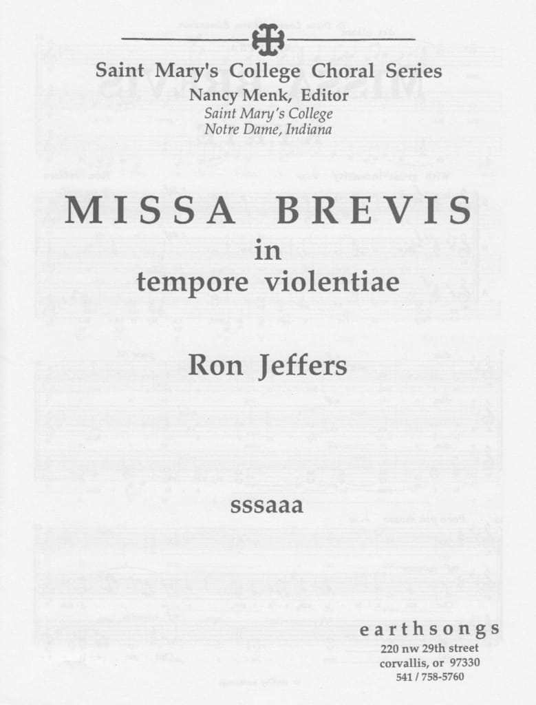 Missa Brevis Sancti Joannis De Deo Choral Large Works SATB